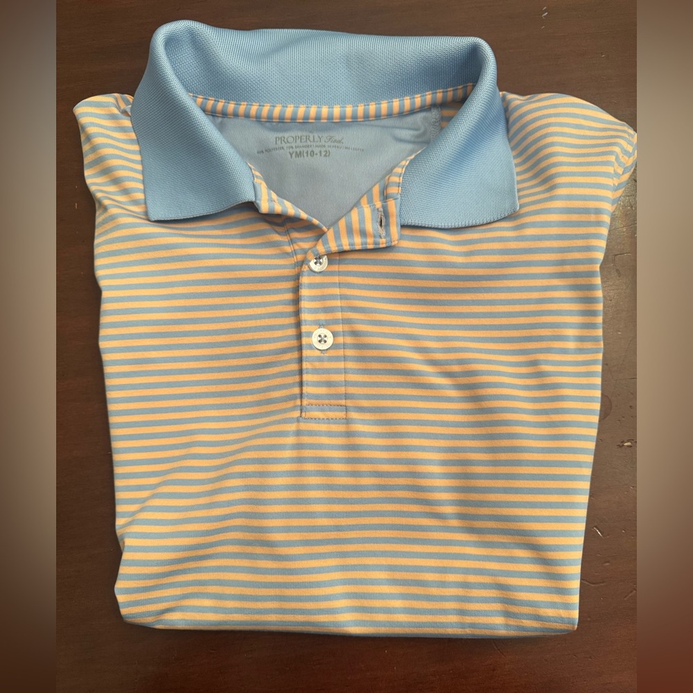 Properly Tied Boutique Striped Polo Style Golf Shirt Youth